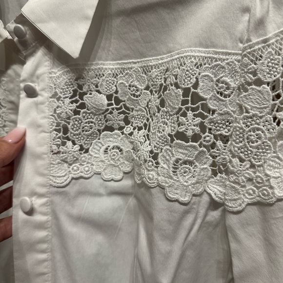 Flavio Castellani White Lace Button-Up Shirt size 42. This is Gorgeous piece - Picture 4 of 6